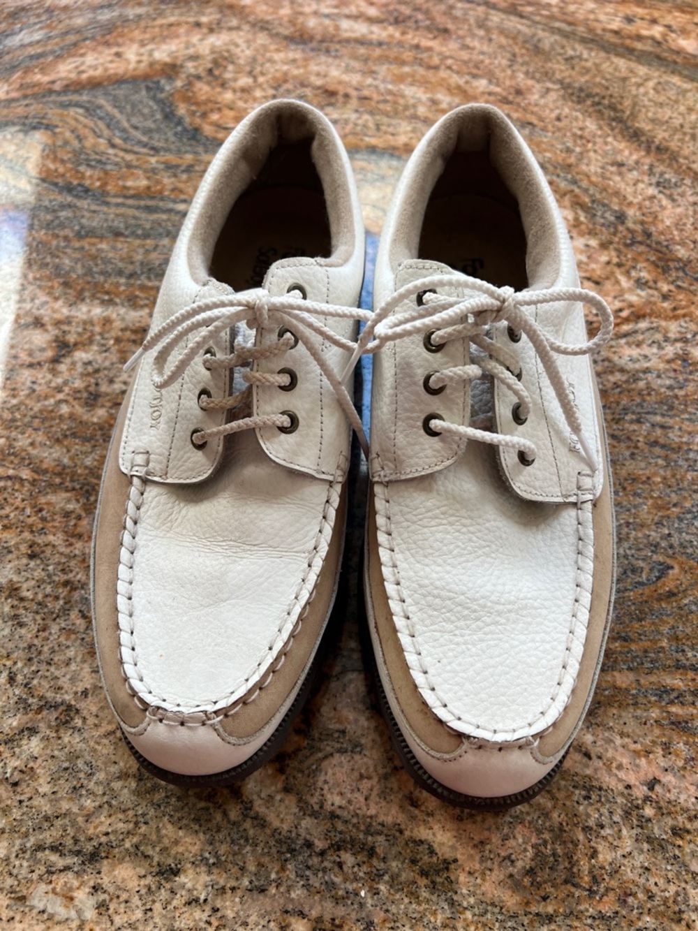 Soft-Joys Foot-Joy White Leather Golf-inspired Shoes women’s sz 9